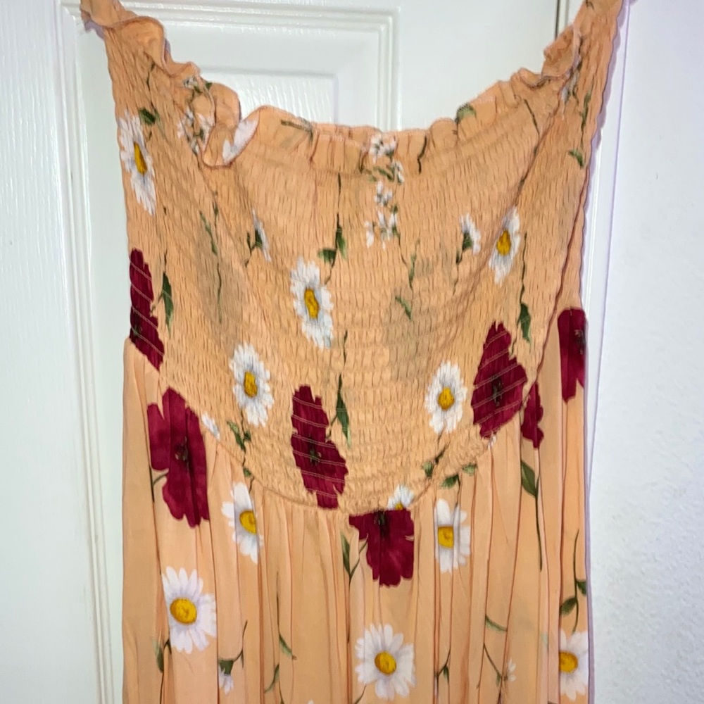Plus size floral smock dress